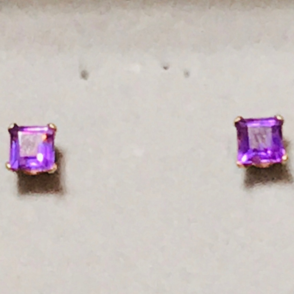 ❌❌❌SOLD❌❌❌❌10  KARAT YELLOW GOLD AMETHYST EARRINGS - Picture 8 of 8
